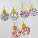 Geometric glitter clear acrylic earrings - wallojewerly 