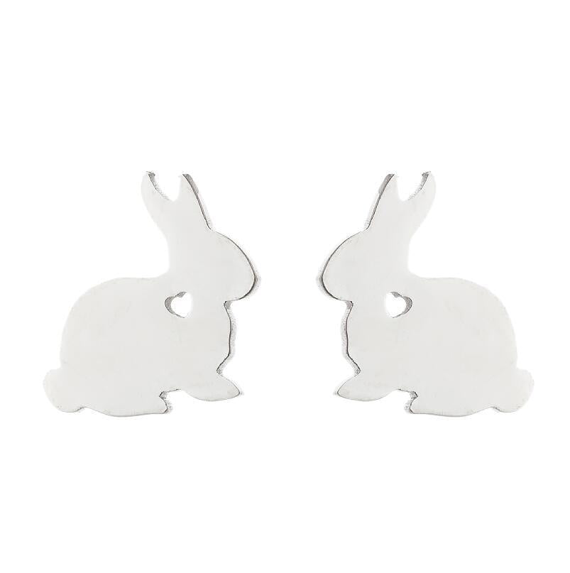 Mini rabbit earrings, new style sweet cute simple hollow earrings Korean fashion earrings wholesale