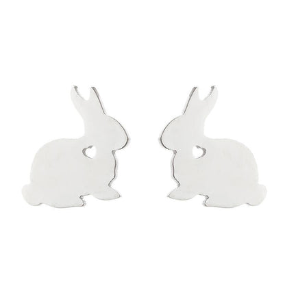 Mini rabbit earrings, new style sweet cute simple hollow earrings Korean fashion earrings wholesale