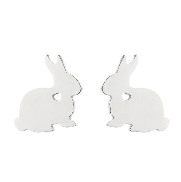 Mini pendientes de conejo, nuevos pendientes huecos simples y lindos de estilo dulce, pendientes de moda coreana al por mayor