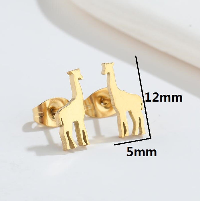 Giraffe Stainless Steel Stud Earrings - Sweet and Playful Animal Jewelry