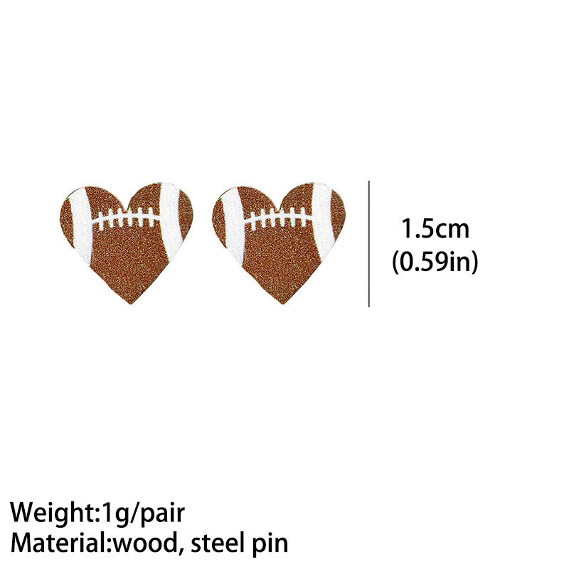 Wooden Rugby Earrings