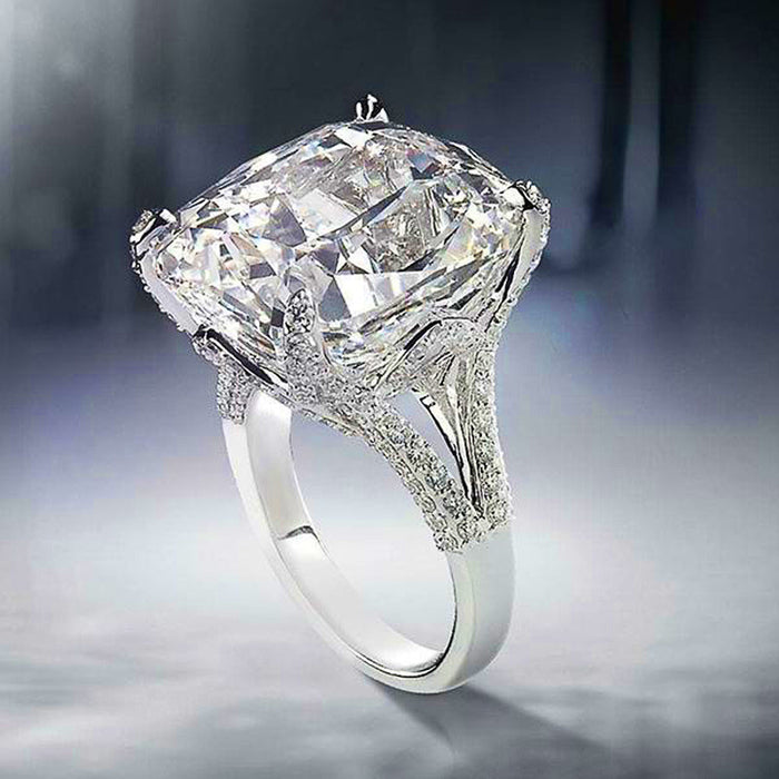 Diamond square princess ring, fashionable engagement diamond ring