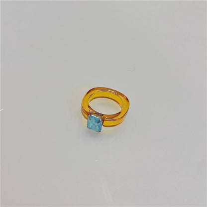 Colored Resin Resin Gemstone Ring - wallojewerly 