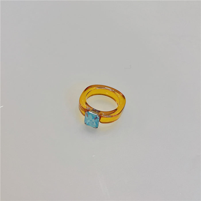 Colored Resin Resin Gemstone Ring - wallojewerly 