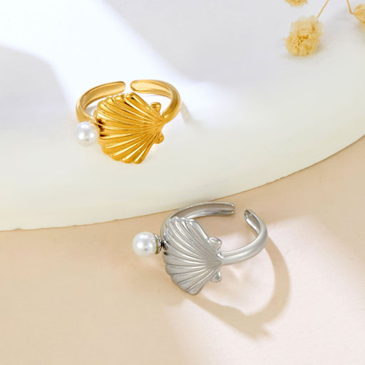 Wholesale irregular thin-ring open-top ocean pearl shell rings - wallojewerly 
