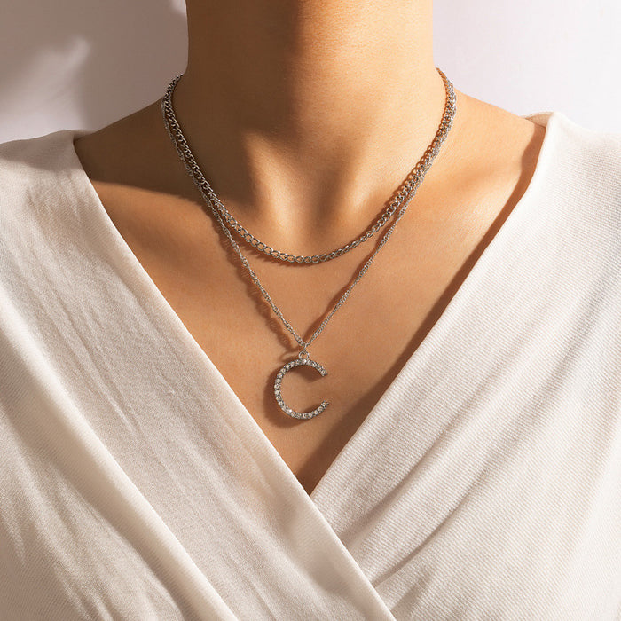 Punk Metal Chain Necklace - Heart Lock Pendant for Women