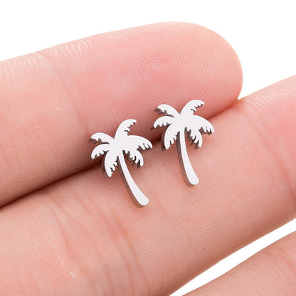 Coconut tree earrings, European and American Bohemian style ladies' fashionable personality small fresh earrings new summer products