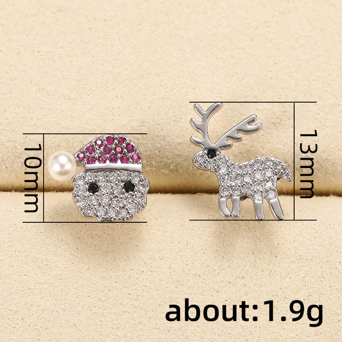 Square diamond zircon earrings geometric earrings for women