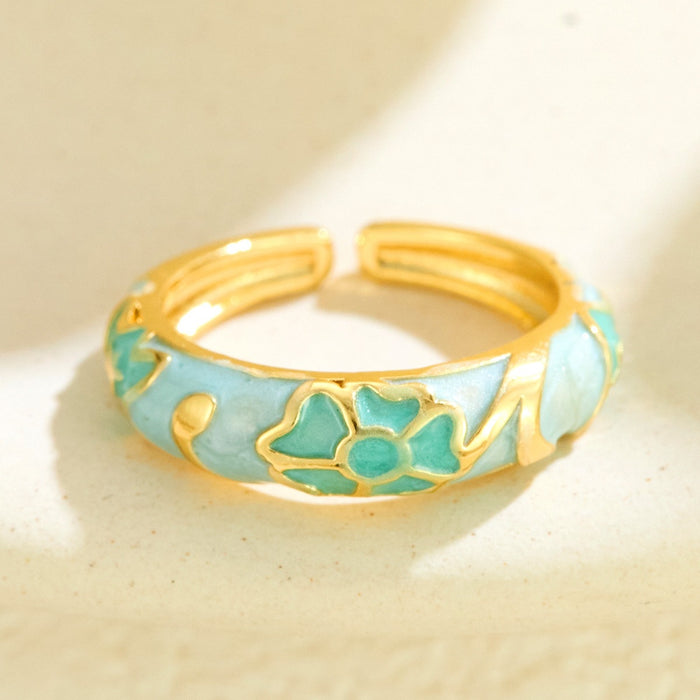 Wholesale copper dripping flower open rings