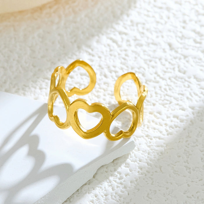 Wholesale stainless steel and titanium steel heart-shaped open rings