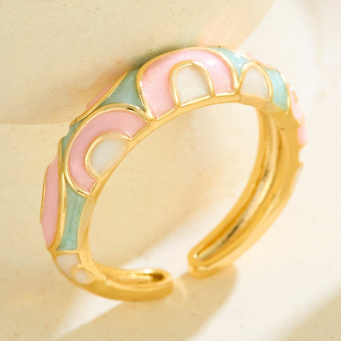 Wholesale colorful enamel leopard print rings