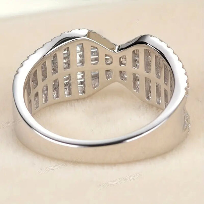 Flower zircon ring plant pattern index finger design ring