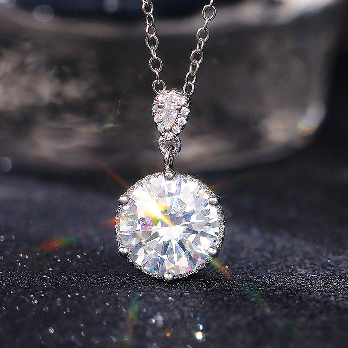 Single diamond six-claw zircon pendant women's clavicle necklace