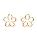 Floral Hollow Stainless Steel Stud Earrings - French-Style Vintage Jewelry - wallojewerly 