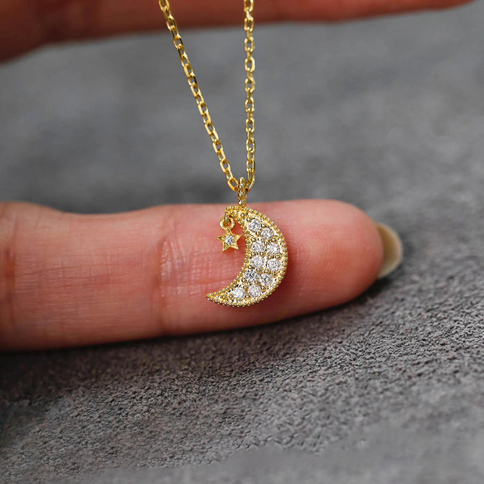 Moon Star Pentagram Pendant Necklace