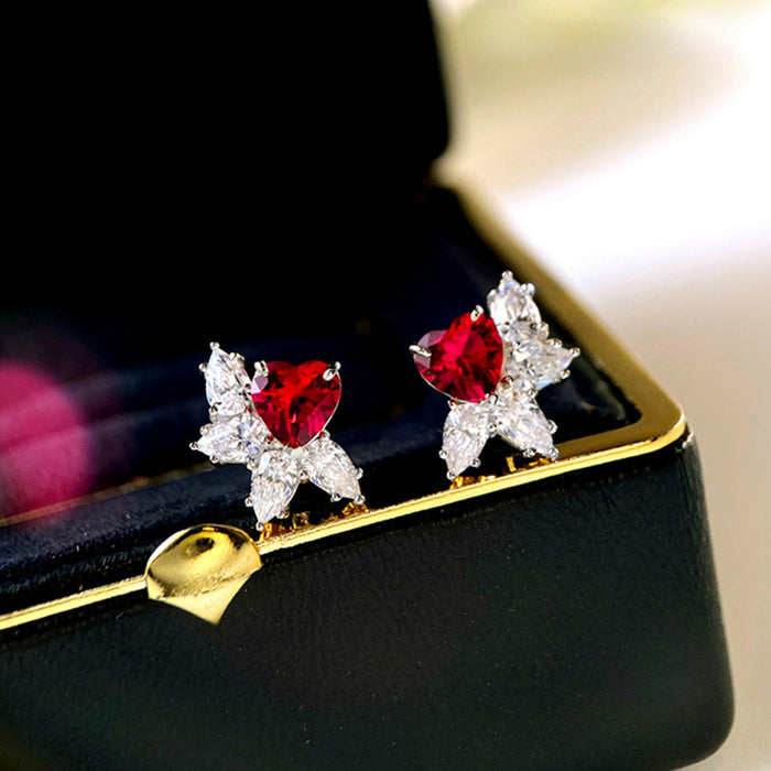 Heart drop earrings medieval noblewoman earrings