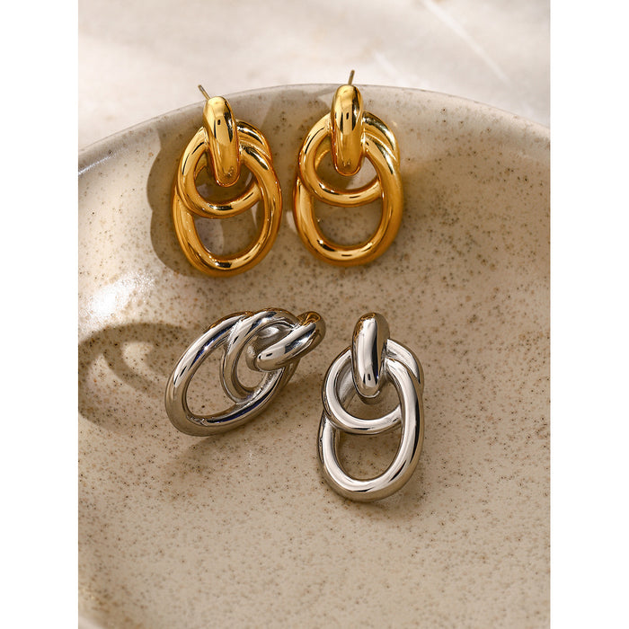 18K Gold Plated Stainless Steel Spiral Hoop Earrings - Summer Trendy Mosquito Coil Design