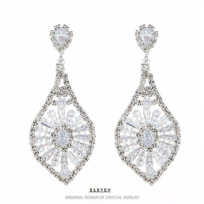Vintage Geometric Tassel Earrings - Cold-Tone Sparkling Jewelry for Women