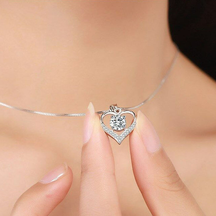 Ocean Heart Peach Shape Women's Love Heart Clavicle Necklace