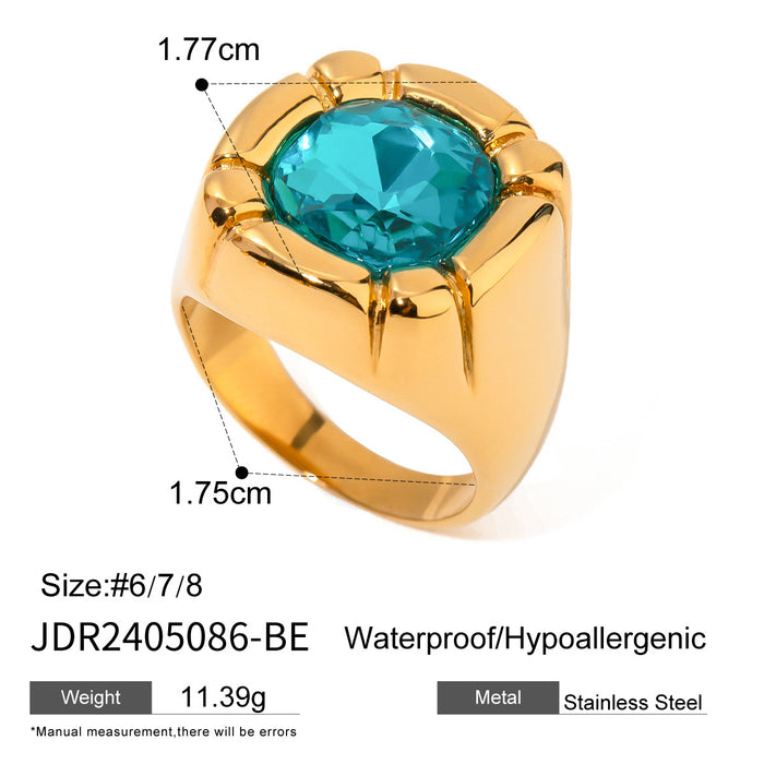 Stainless steel zircon open ring