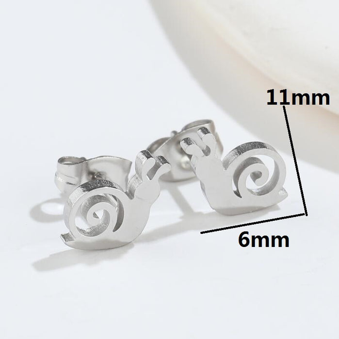 Snail Stainless Steel Stud Earrings - Cute and Playful Animal Jewelry for Nature Lovers