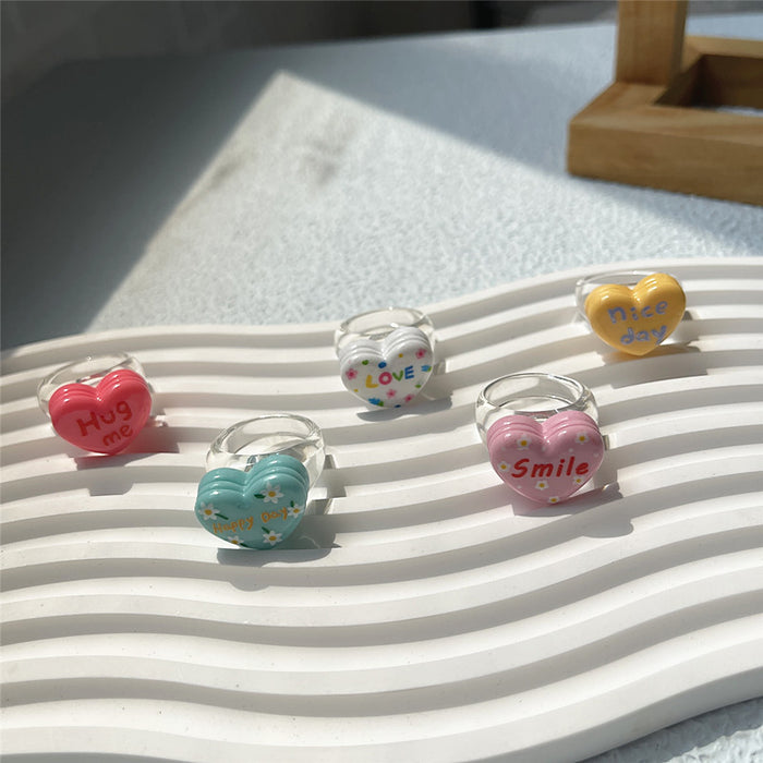 Fun macaron love resin ring