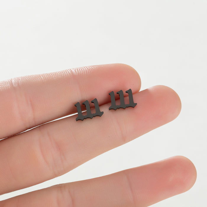 Number Combination Stainless Steel Stud Earrings - Customizable and Stylish Jewelry