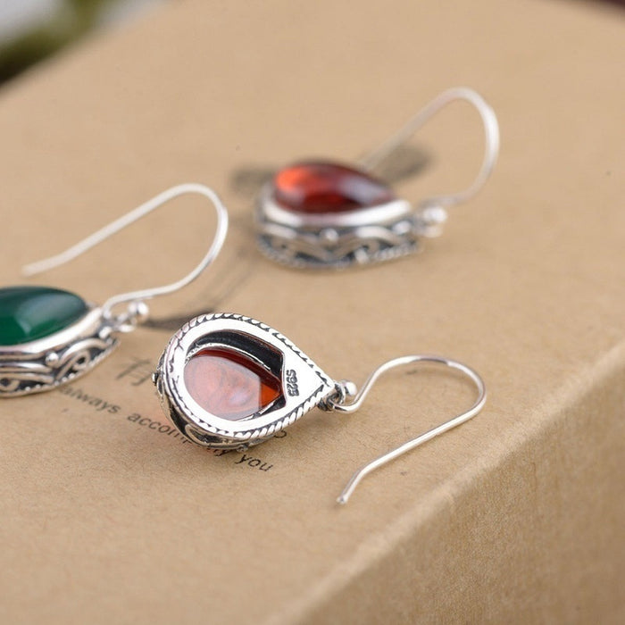 Teardrop-shaped vintage earrings