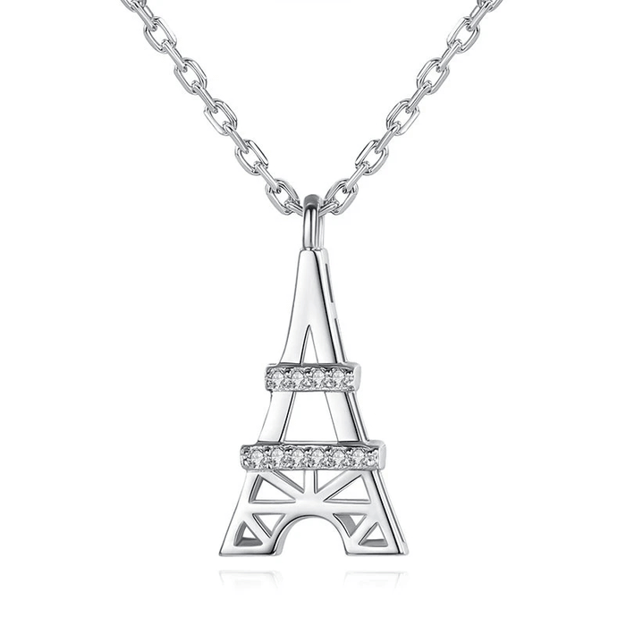 Collar con colgante de la Torre Eiffel Collar romántico con cadena para clavícula