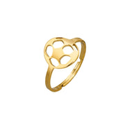 Stainless steel football ring, simple geometric round open ring wholesale - wallojewerly 
