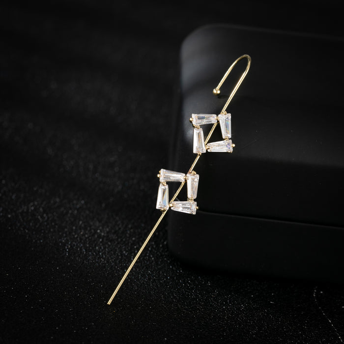 Minimalist Geometric Butterfly and Christmas Tree Stud Earrings with Rhinestone Inlay - Perfect for Holiday Celebrations