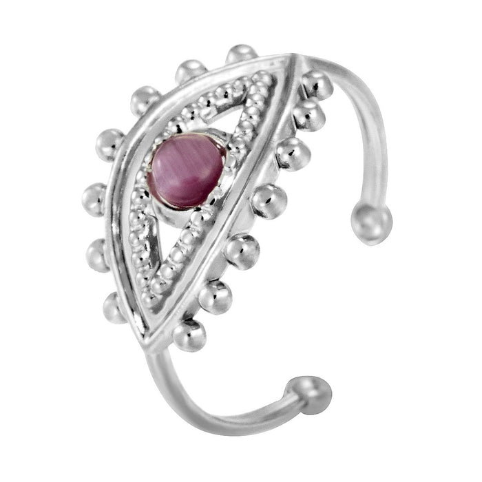 Wholesale stainless steel natural stone devil's eye ring