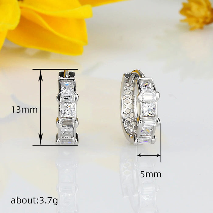 Women's leaf earrings long horse eye zircon earrings