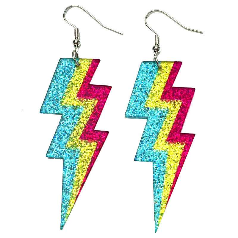 Fluorescent Acrylic Radio Earrings