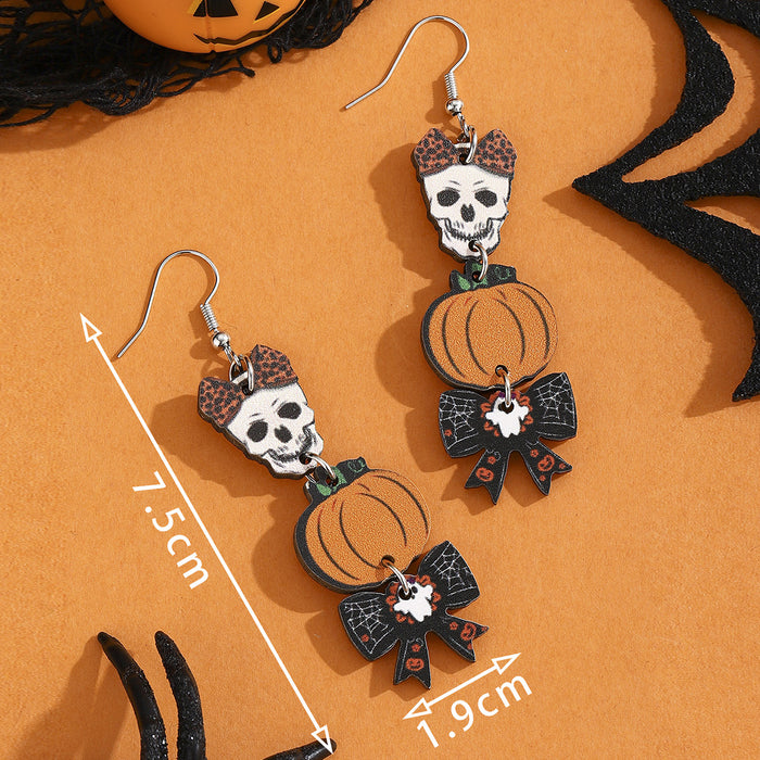 Wholesale Halloween Cartoon Stud Earrings Set - Spooky Pumpkin, Ghost & Bat Alloy Earring Multipack for Women