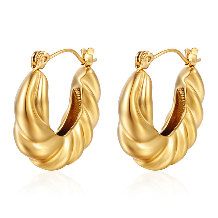 High-grade twist earrings, women's 18K gold-plated titanium steel and stainless steel earrings