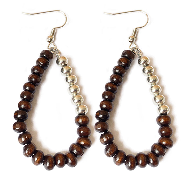 Wooden beaded earrings