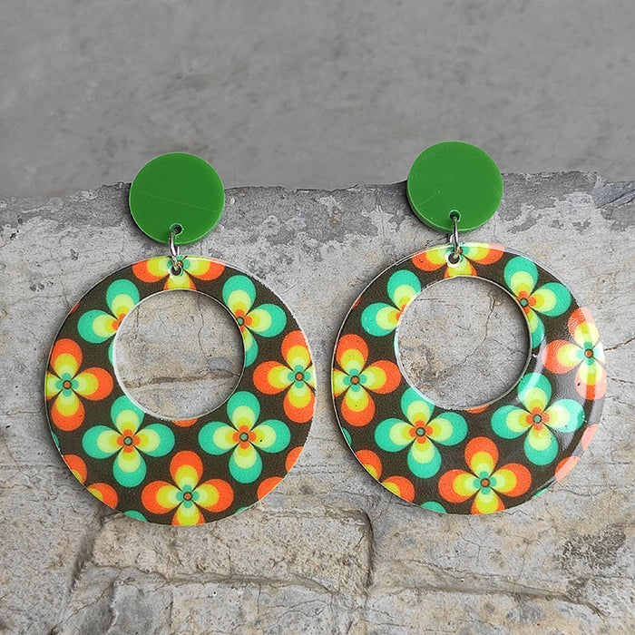 Colorful flower acrylic earrings