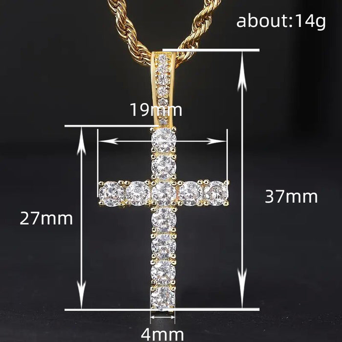 Classic cross micro-inlaid pendant unisex necklace