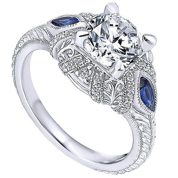 Blue gemstone engagement rings women luxury wedding designs