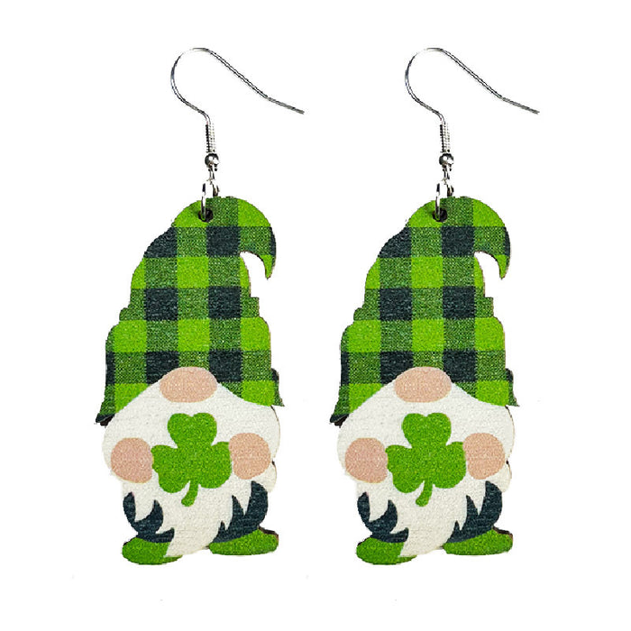 Wooden St. Patrick's Day Earrings