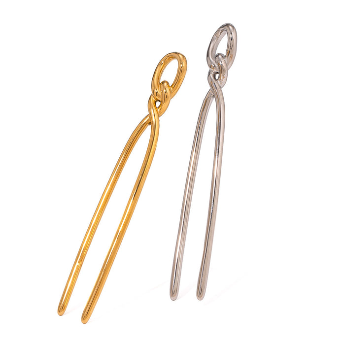 18k gold stainless steel U-shaped hairpin, high-end titanium steel headdress