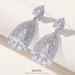 S925 Silver Needle Colored Zircon Sector Earrings