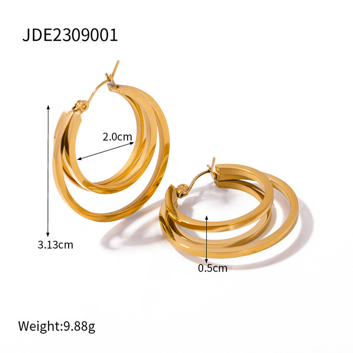 Titanium Steel Double Line Earrings - 2023 New High-End Design Earrings