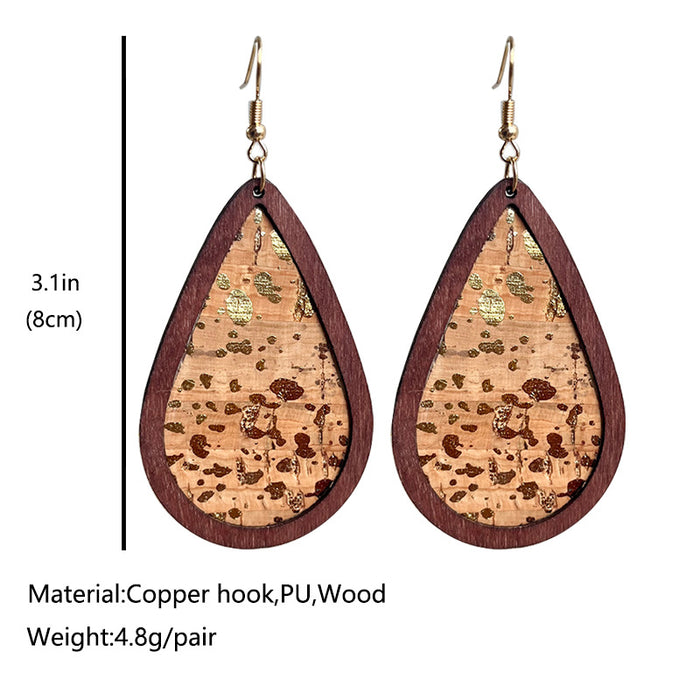 Wooden textured earrings