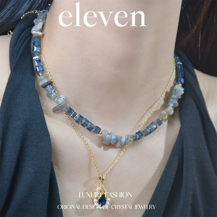 Elegant Multicolor Beaded Necklace - High-End Crystal Jewelry with a Trendy Touch