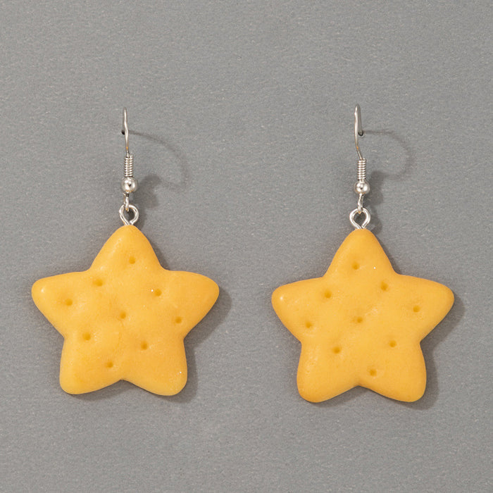 Cartoon Fruit Orange Cookies Fun Food Earrings