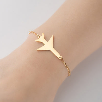 Airplane diamond blade pendant bracelet, Japanese and Korean geometric couple bracelet niche design