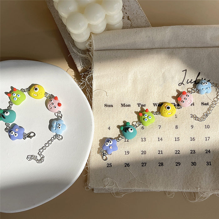 Rainbow Candy Bear Jelly Color Bracelet Hip-Hop Disco Style